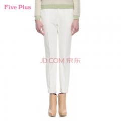 Five Plus新女冬装时尚蕾丝修身长裤小脚铅笔休闲裤2134060490 米白010 M